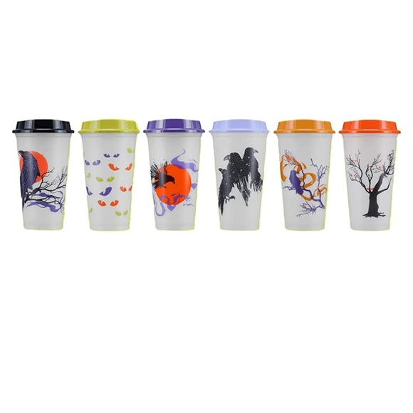 Starbucks Fall Reusable Hot Cups. Glow in the Dark Halloween 6 cups 16 oz each - Picture 3 of 6